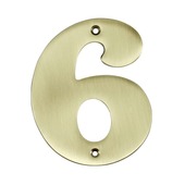 GAMMA huiscijfer 6 messing brons