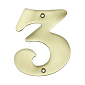 GAMMA huiscijfer 3 messing brons