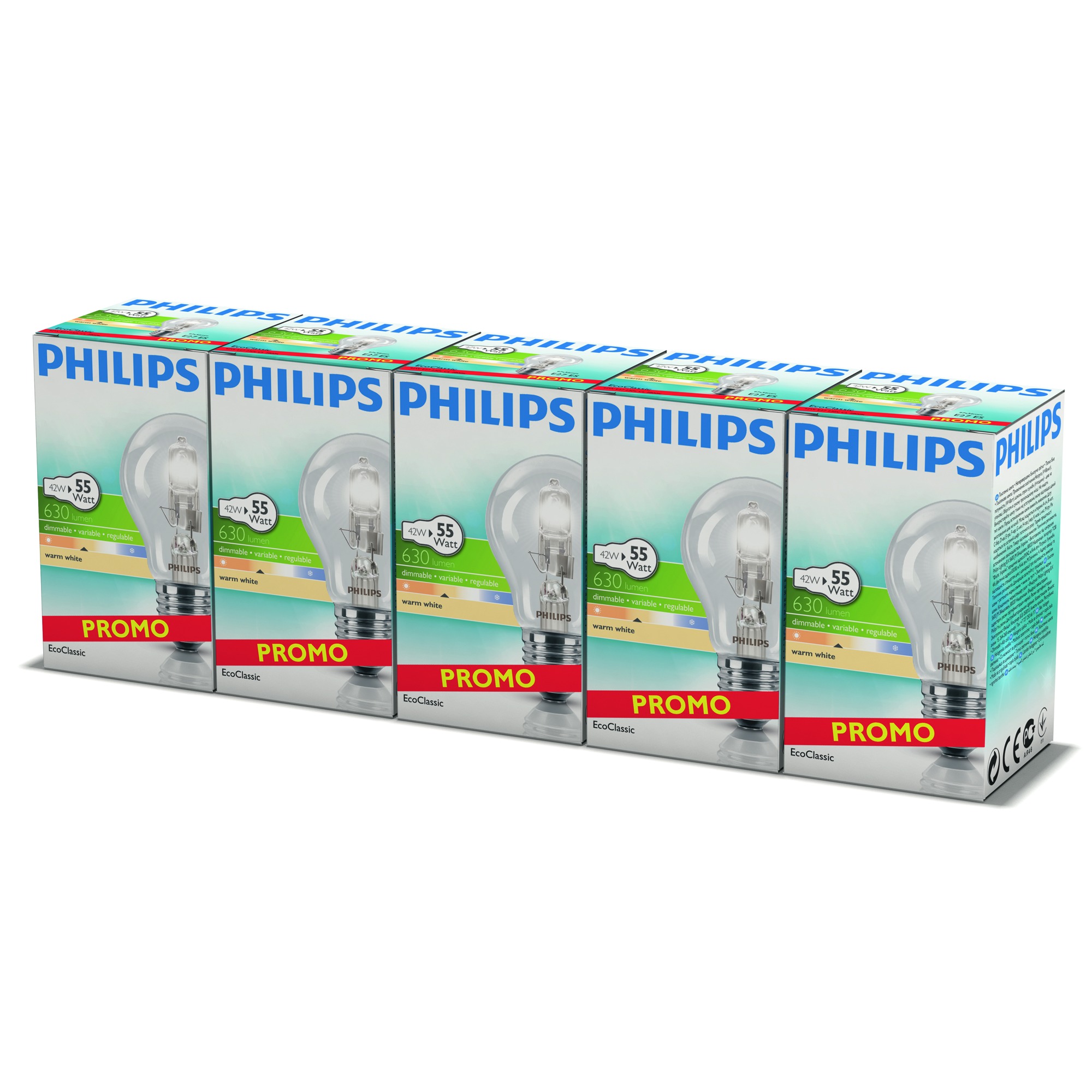Philips Ecoclassic Halogeenlamp E27 42W 5 Stuks philips kopen in de aanbieding