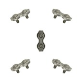 Dubbele staaldraadklemmen 2 mm 5 stuks